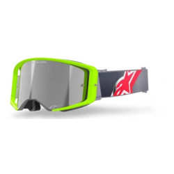 ALPINESTARS - MASCHERINA MOTOCROSS SUPERTECH CORP LENTE A SPECCHIO ARGENTO - GIALLO FLUO/ROSSO