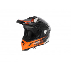 ACERBIS - CASCO MOTOCROSS IMPACT STEEL CARBON CARBONIO/BIANCO/ARANCIONE