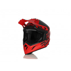 ACERBIS - CASCO MOTOCROSS IMPACT STEEL CARBON CARBONIO OPACO/ROSSO