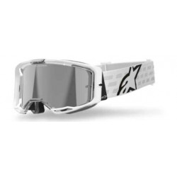 ALPINESTARS - MASCHERINA MOTOCROSS VISION 8 CORP LENTE A SPECCHIO ARGENTO - BIANCO
